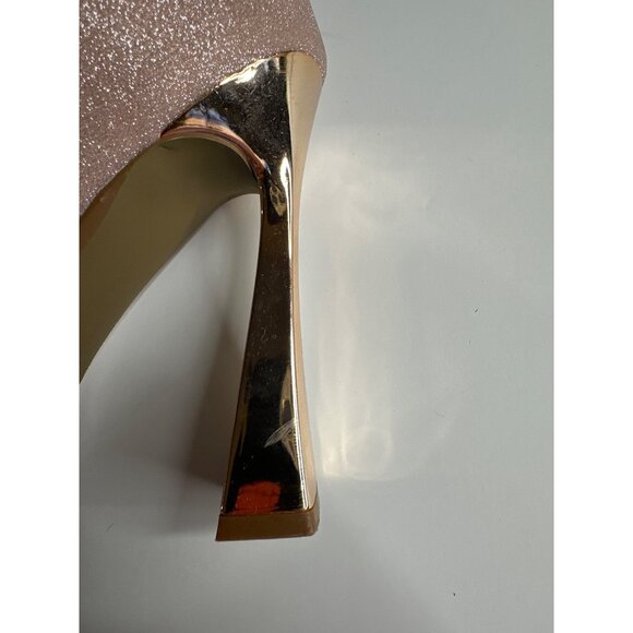 Betsey Johnson Glitter Bow High Heels Pointed Toe Pink Size 6M Made In China - Picture 6 of 7